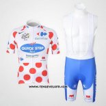 2010 Maillot Ciclismo Quick Step Floor Lider Rouge et Blanc Manches Courtes et Cuissard