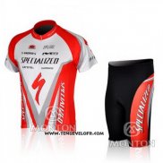 2010 Maillot Ciclismo Specialized Rouge et Blanc Manches Courtes et Cuissard