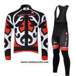 2011 Maillot Ciclismo Castelli Rouge et Noir Manches Longues et Cuissard