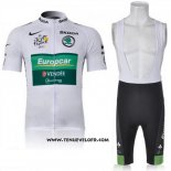 2011 Maillot Ciclismo Europcar Lider Vert et Blanc Manches Courtes et Cuissard