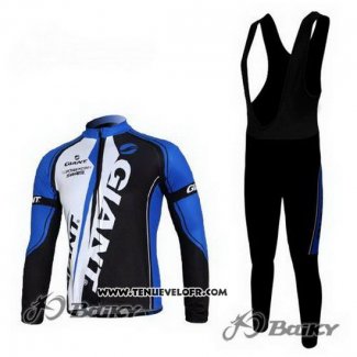 2011 Maillot Ciclismo Giant Noir Bleu Manches Longues et Cuissard