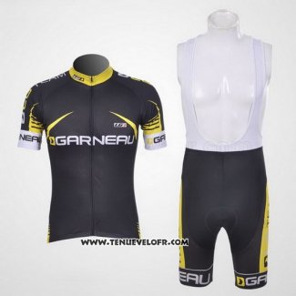 2011 Maillot Ciclismo Louis Garneau Noir et Jaune Manches Courtes et Cuissard