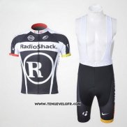 2011 Maillot Ciclismo Radioshack Noir et Blanc Manches Courtes et Cuissard