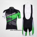 2012 Maillot Ciclismo Cannondale Noir et Vert Manches Courtes et Cuissard