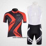 2012 Maillot Ciclismo Giant Noir et Rouge Manches Courtes et Cuissard