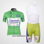 2012 Maillot Ciclismo Liquigas Cannondale Blanc et Vert Manches Courtes et Cuissard