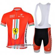 2013 Maillot Ciclismo Ferrari Blanc et Rouge Manches Courtes et Cuissard