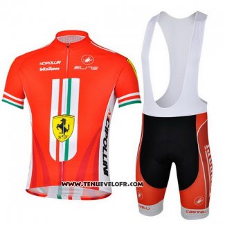 2013 Maillot Ciclismo Ferrari Blanc et Rouge Manches Courtes et Cuissard