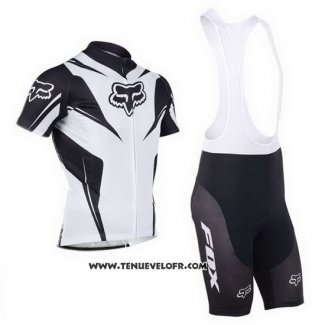 2013 Maillot Ciclismo Fox Blanc et Noir Manches Courtes et Cuissard