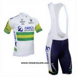 2013 Maillot Ciclismo Orica GreenEDGE Blanc Manches Courtes et Cuissard