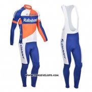 2013 Maillot Ciclismo Rabobank Bleu et Blanc Manches Longues et Cuissard