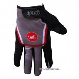 2014 Castelli Gants Doigts Longs Ciclismo Rouge