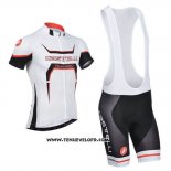 2014 Maillot Ciclismo Castelli Blanc et Orange Manches Courtes et Cuissard