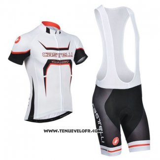 2014 Maillot Ciclismo Castelli Blanc et Orange Manches Courtes et Cuissard