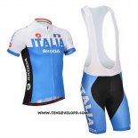 2014 Maillot Ciclismo Castelli Bleu et Blanc Manches Courtes et Cuissard