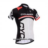 2014 Maillot Ciclismo Fox Cyclingbox Blanc et Noir Manches Courtes et Cuissard