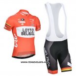 2014 Maillot Ciclismo Lotto Belisol Orange Manches Courtes et Cuissard
