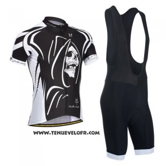 2014 Maillot Ciclismo Monton Blanc et Noir Manches Courtes et Cuissard