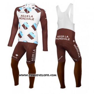 2015 Maillot Ciclismo Ag2r La Mondiale Marron Manches Longues et Cuissard