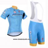 2015 Maillot Ciclismo Astana Bleu Clair Manches Courtes et Cuissard