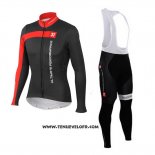 2015 Maillot Ciclismo Castelli 3t Noir et Rouge Manches Longues et Cuissard