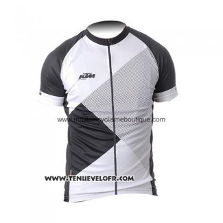 2015 Maillot Ciclismo KTM Blanc et Noir Manches Courtes et Cuissard