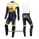 2015 Maillot Ciclismo Lotto NL Jumbo Jaune et Noir Manches Longues et Cuissard