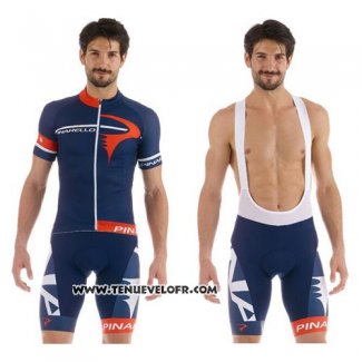 2015 Maillot Ciclismo Pinarello Rouge et Bleu Manches Courtes et Cuissard