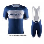 2016 Maillot Ciclismo Craft Blanc et Bleu Manches Courtes et Cuissard