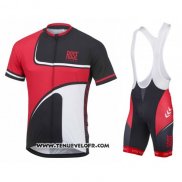 2016 Maillot Ciclismo Rose Rouge et Noir Manches Courtes et Cuissard