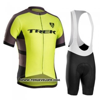 2016 Maillot Ciclismo Trek Bontrager Noir et Jaune Manches Courtes et Cuissard