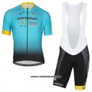 2017 Maillot Ciclismo Astana Bleu Clair Manches Courtes et Cuissard