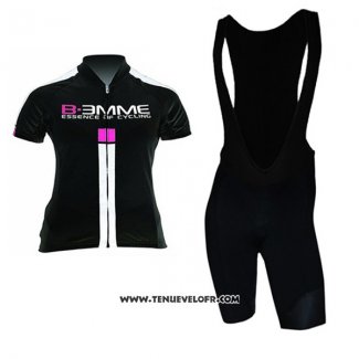 2017 Maillot Ciclismo Femme Biemme Noir et Blanc Manches Courtes et Cuissard