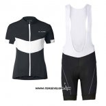 2017 Maillot Ciclismo Femme Vaude Noir et Blanc Manches Courtes et Cuissard