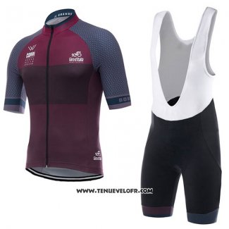 2017 Maillot Ciclismo Giro D'italie Coppi Fuchsia et Marron Manches Courtes et Cuissard