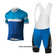 2017 Maillot Ciclismo Loffler Bleu et Bleu Clair Manches Courtes et Cuissard