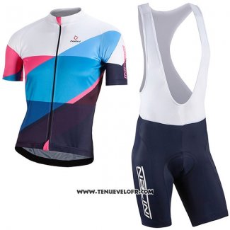 2017 Maillot Ciclismo Nalini Champion Bleu et Blanc Manches Courtes et Cuissard