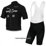 2017 Maillot Ciclismo Quick Step Floors Noir Manches Courtes et Cuissard