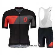 2018 Maillot Ciclismo Castelli Gris Rouge Noir Manches Courtes et Cuissard