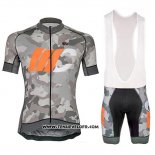2018 Maillot Ciclismo Cipollini Prestig Camo Camouflage Orange Manches Courtes et Cuissard