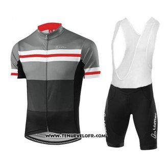 2018 Maillot Ciclismo Loffler Noir Gris Manches Courtes et Cuissard