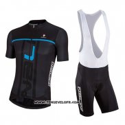 2018 Maillot Ciclismo Nalini Noir et Bleu Manches Courtes et Cuissard