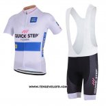 2018 Maillot Ciclismo Quick Step Floors Blanc Manches Courtes et Cuissard