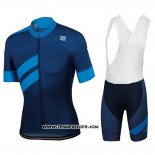 2018 Maillot Ciclismo Sportful Fonce Bleu Manches Courtes et Cuissard