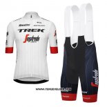 2018 Maillot Ciclismo Trek Segafredo Tour DE France Blanc Rouge Manches Courtes et Cuissard