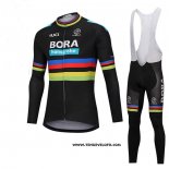 2018 Maillot Ciclismo UCI Mondo Champion Bora Noir Manches Longues et Cuissard