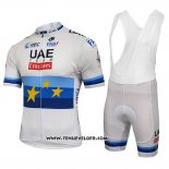 2018 Maillot Ciclismo UCI Mondo Champion Leader UAE Lite Blanc Manches Courtes et Cuissard