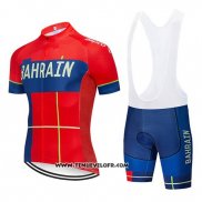 2019 Maillot Ciclismo Bahrain Merida Rouge Manches Courtes et Cuissard