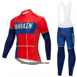 2019 Maillot Ciclismo Bahrain Merida Rouge Manches Longues et Cuissard
