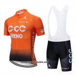 2019 Maillot Ciclismo CCC Orange Manches Courtes et Cuissard